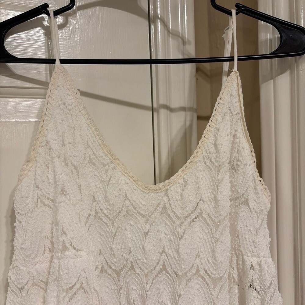 Habit White Lace Tiered Scalloped Cami Mini Dress Style S19185 - Picture 6 of 9